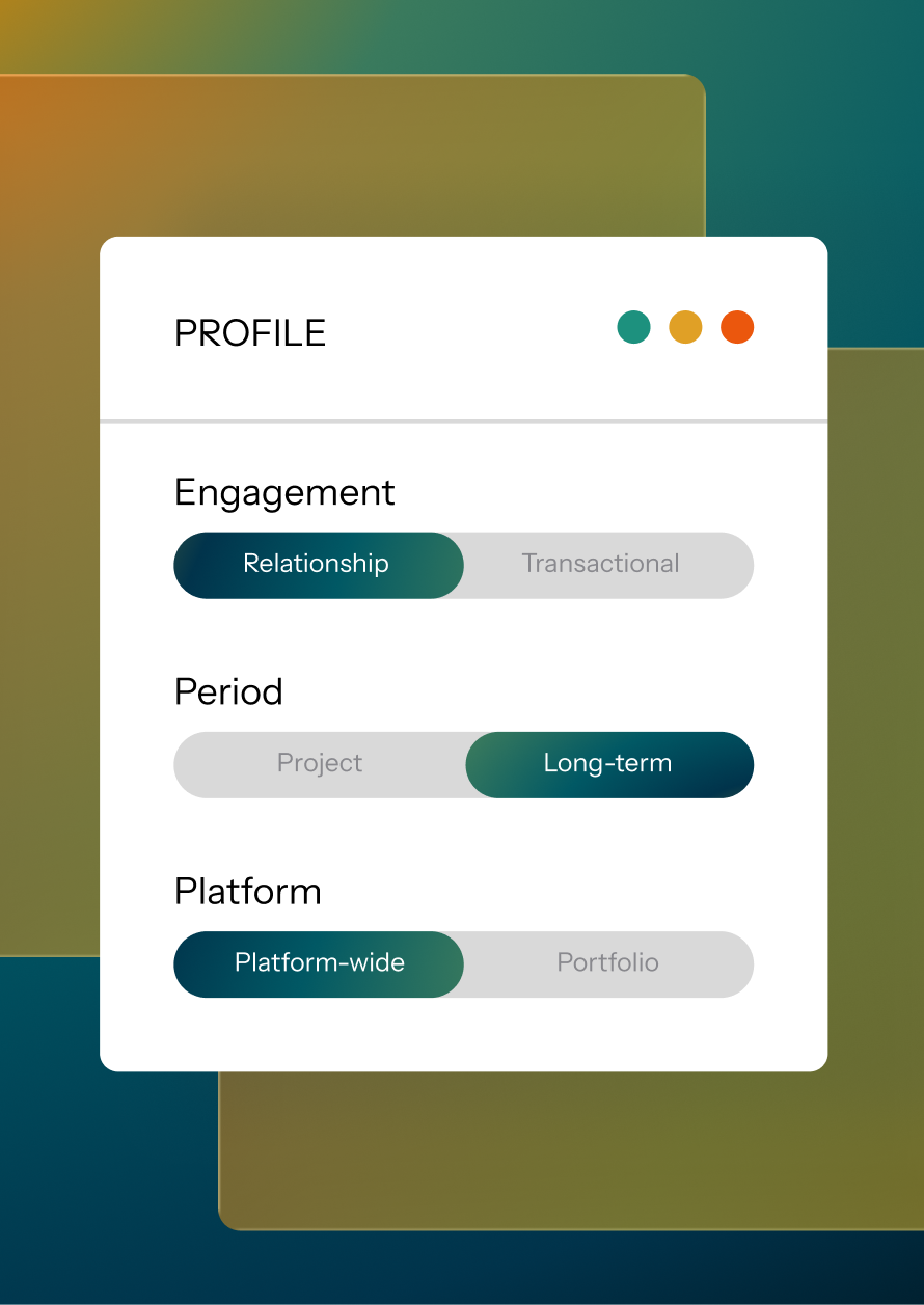 Long-term engagement profile interface