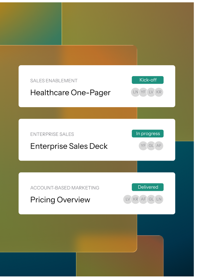 Sales collateral production workflow